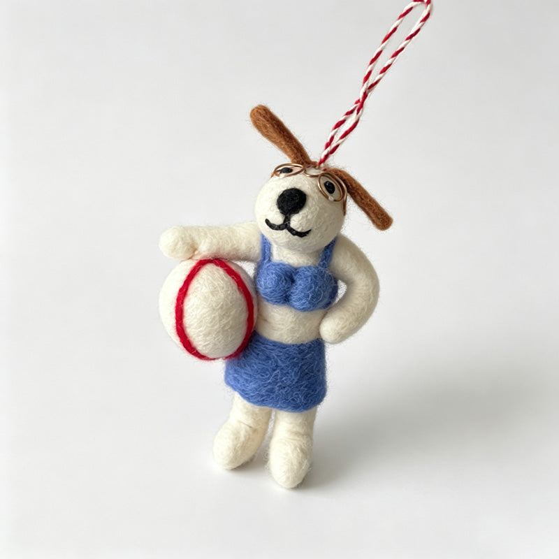 Summer Puppy Felt Hanging Ornament (2 options)
