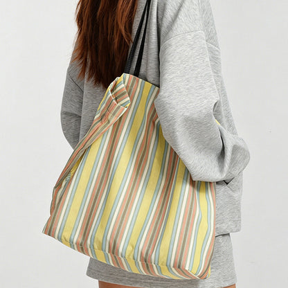 Large Capacity Striped Shoulder Bag
