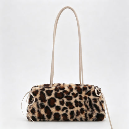 Leopard Plush Shoulder Bag