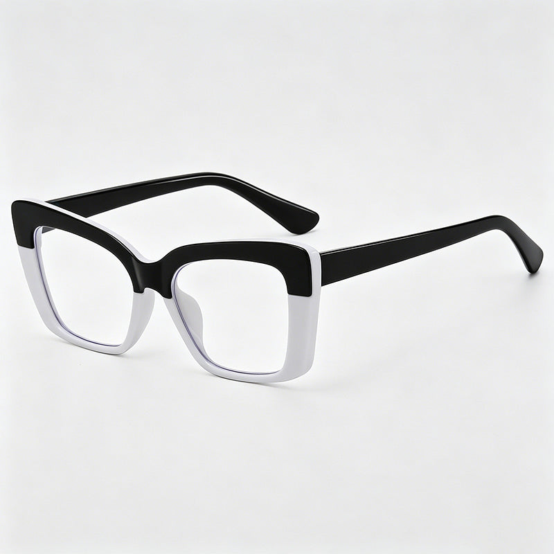 Retro Two-Tone Cat-Eye Glasses