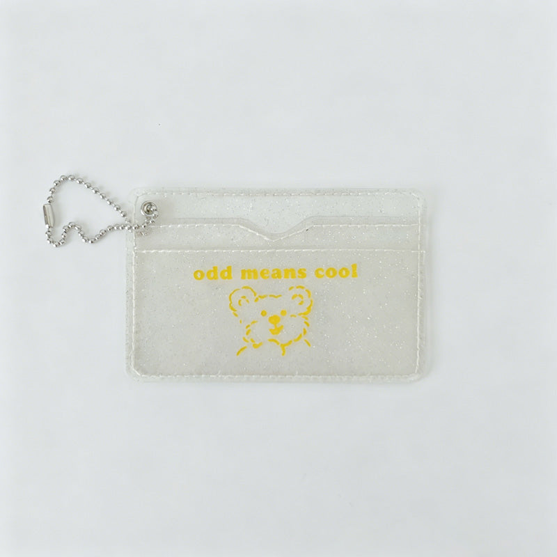 Clear Bear Print Holder Card Pouch