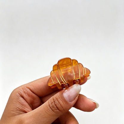 Pretzel & Croissant Acrylic Hair Claw Clip