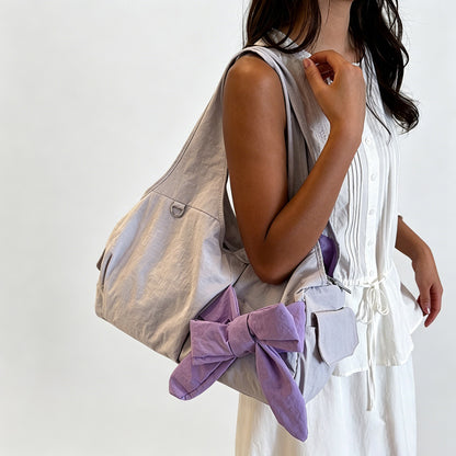 Bow Decor Tote Shoulder Bag
