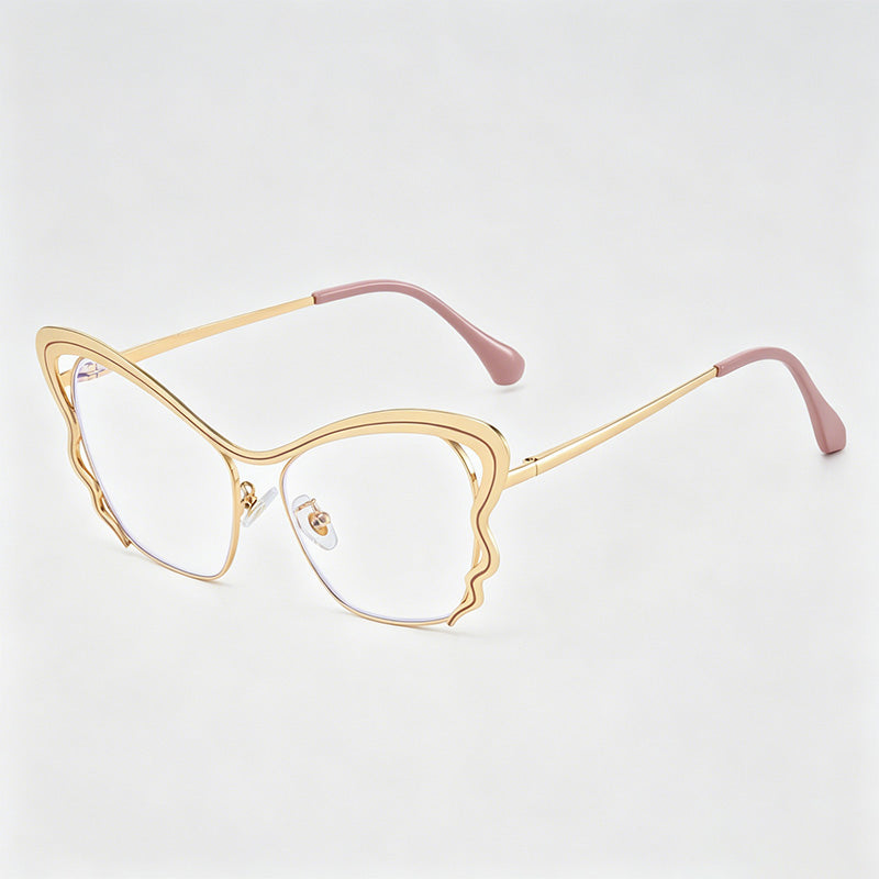 Elegant Hollow Butterfly Metal Glasses