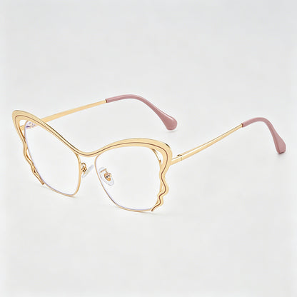 Elegant Hollow Butterfly Metal Glasses