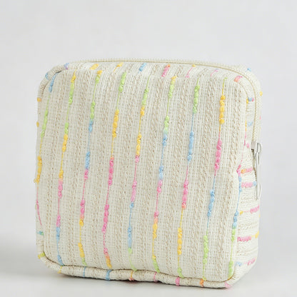 Colorful Striped Square Cosmetic Pouch
