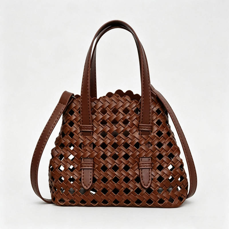 Woven Cutout Shoulder Bag