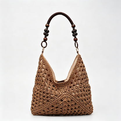 Beaded Crochet Tote Bag