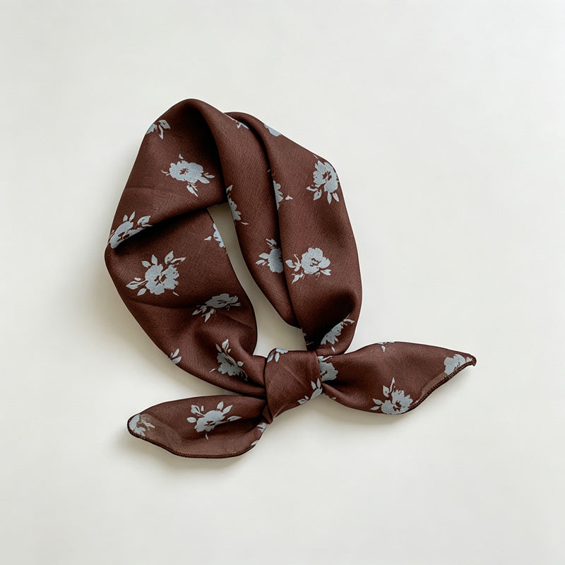 Coffee Floral Print Bandana