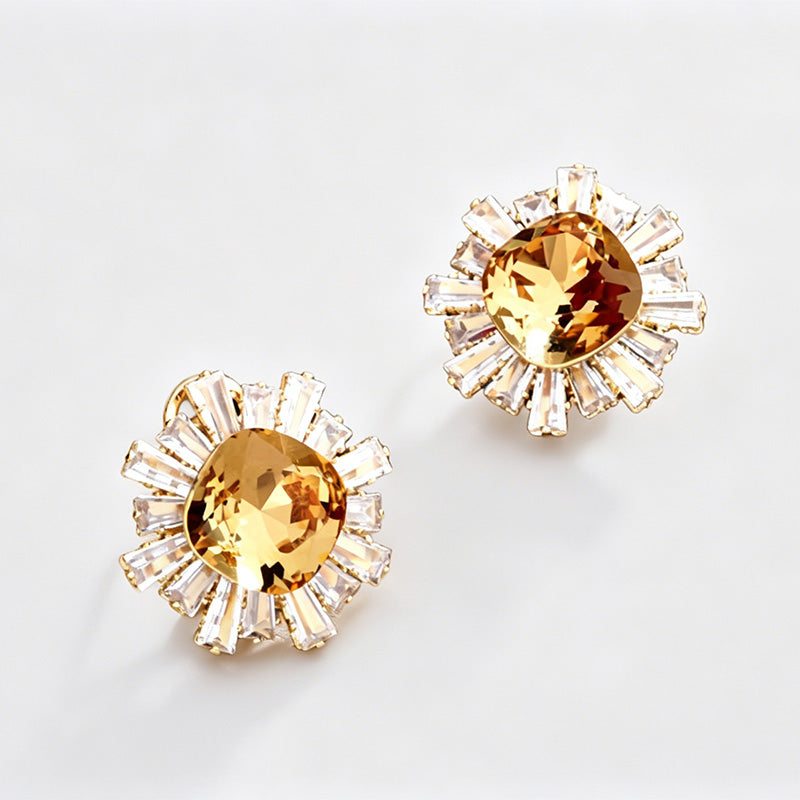 Sunflower Ear Clips