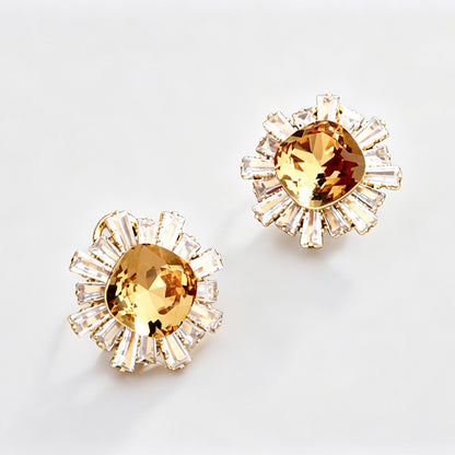 Sunflower Ear Clips