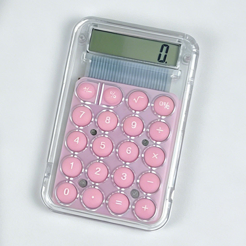 Minimalist Plastic Candy-Button Pocket Mini Office Calculator