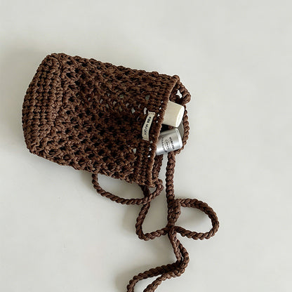 Hollow Crochet Mini Phone Crossbody Bag
