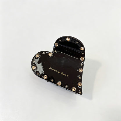 Rhinestone Heart Claw Clip