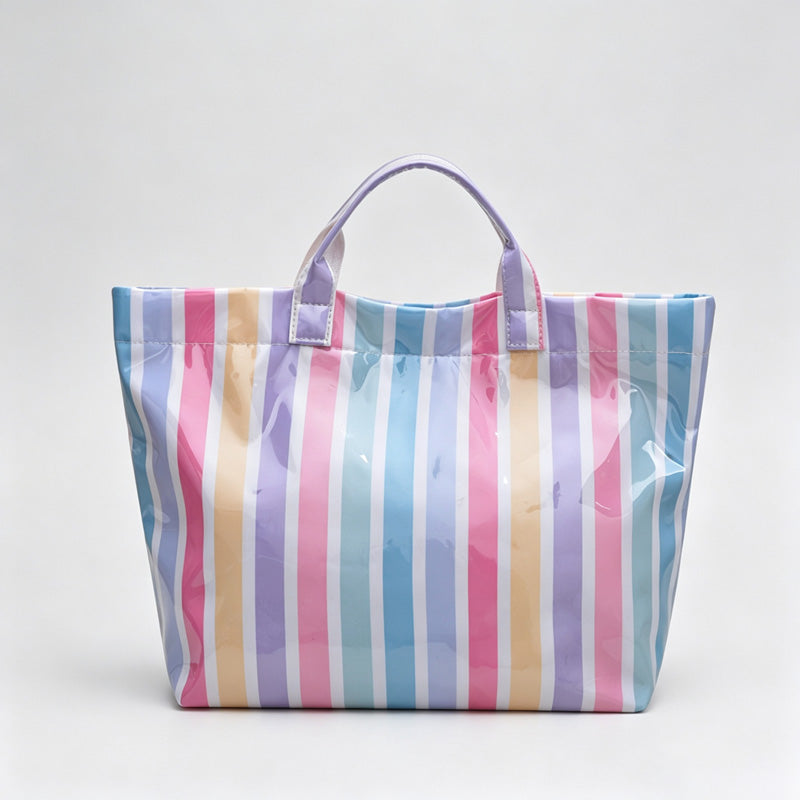 Striped Market Tote Bag