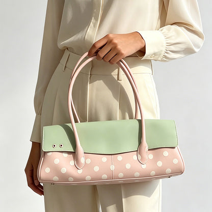 Polka Dot Baguette Shoulder Bag