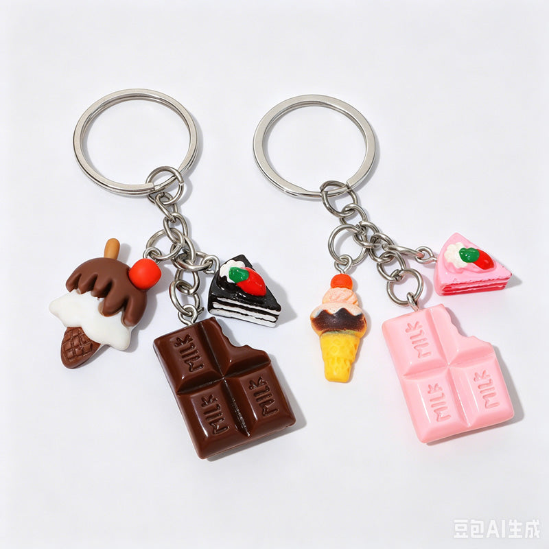 Mini Simulation Dessert Resin Keychain