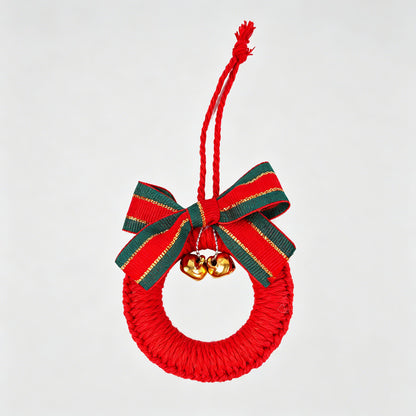 Hand Knitted Mini Wreath Ornament Hanging