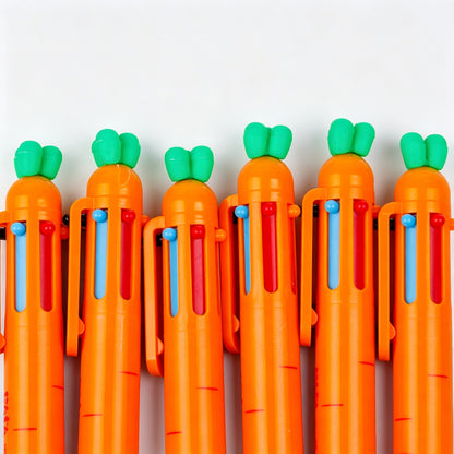 Carrot Shaped 6 Colors Ballpoint Pen