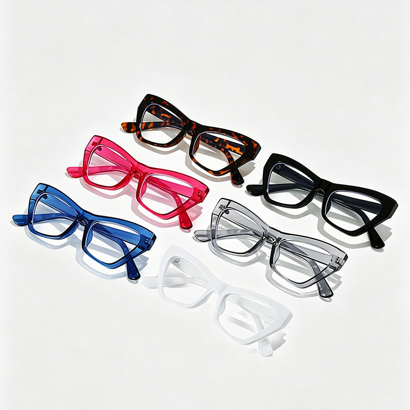 Trendy Slim Cat Eye Transparent Glasses