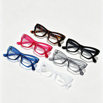 Trendy Slim Cat Eye Transparent Glasses