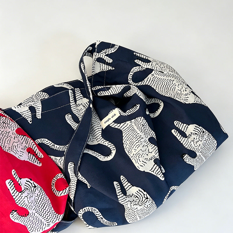 Artistic Print Pure Cotton Shoulder Bag