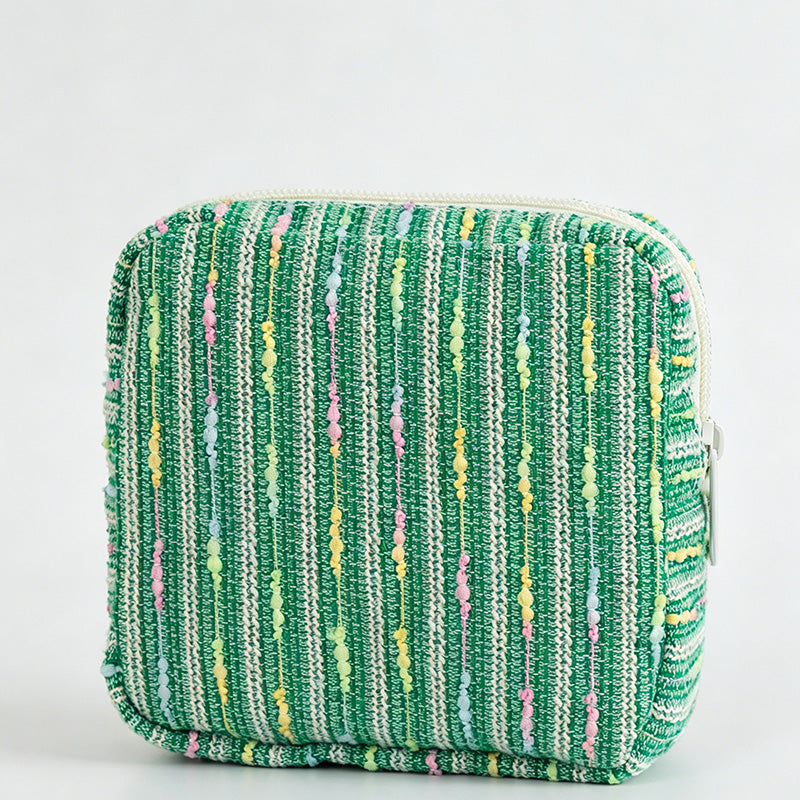 Colorful Striped Square Cosmetic Pouch