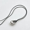 Elegant Minimalist Geometric Bean Pendant Long Necklace