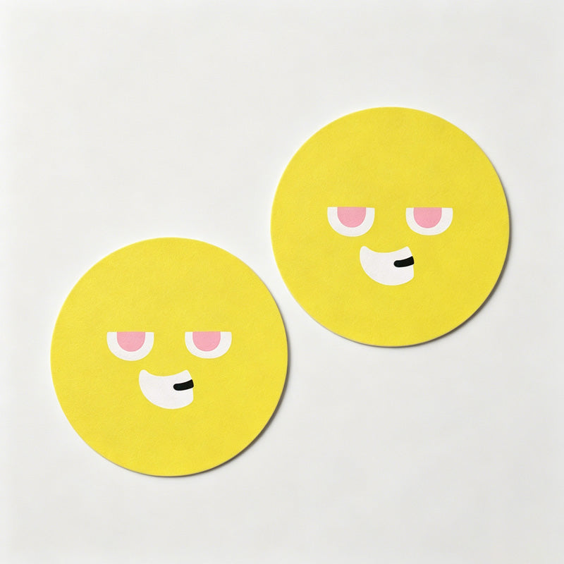 Emoji Print Round Car Coaster