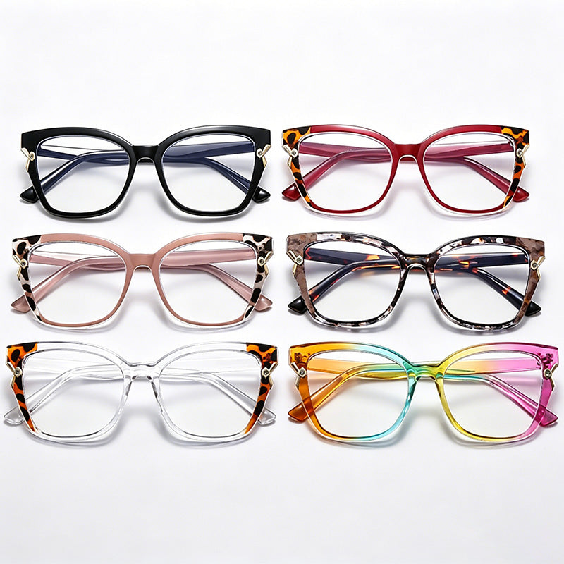 Chic Metal Accent Cat-Eye Glasses