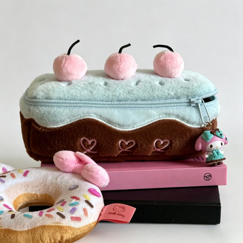 Cherry Cake Shaped Plush Pencil Case