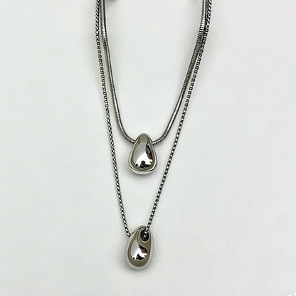 Modern Elegant Water Drop Titanium Steel Necklace