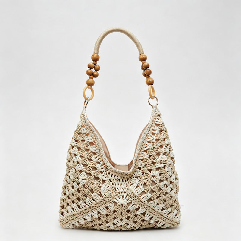 Beaded Crochet Tote Bag