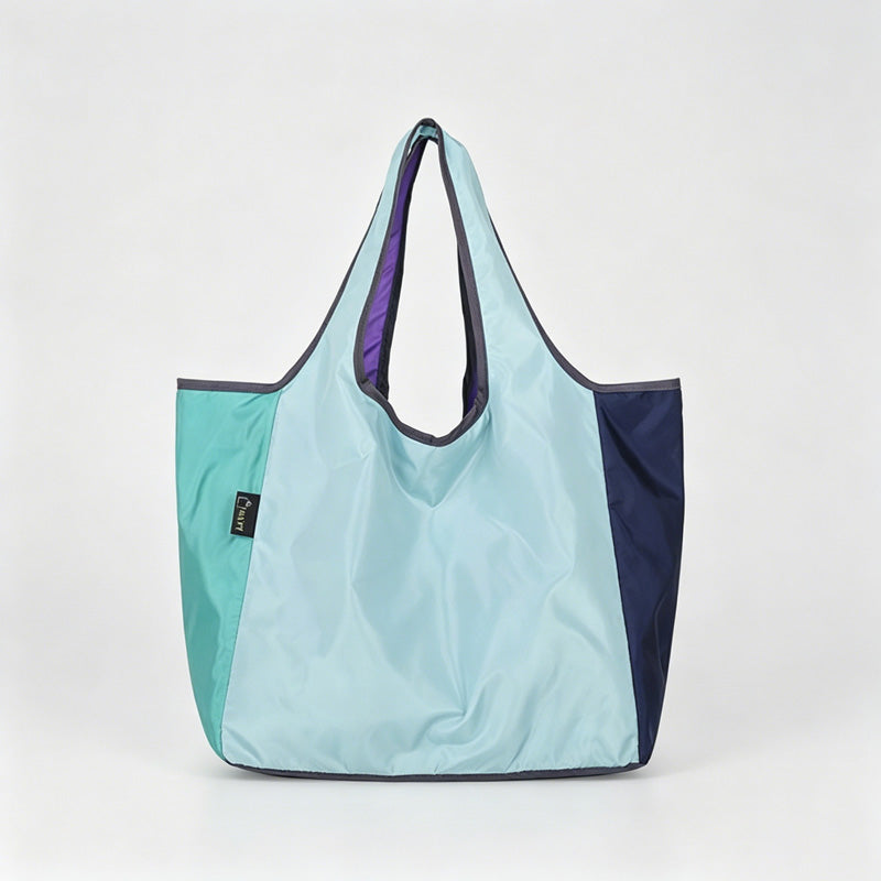 Multi-Color Patchwork Foldable Shopping Tote Bag