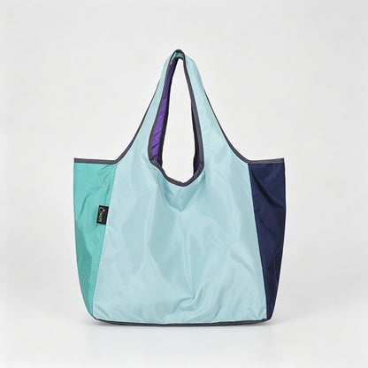 Multi-Color Patchwork Foldable Shopping Tote Bag