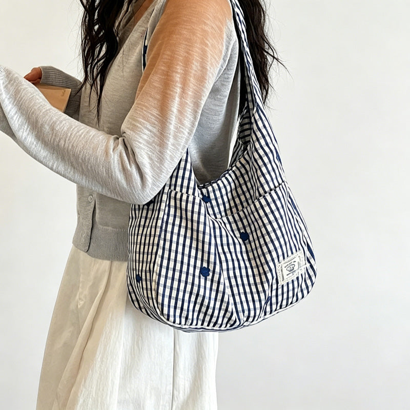 Everyday Checkered Shoulder Bag