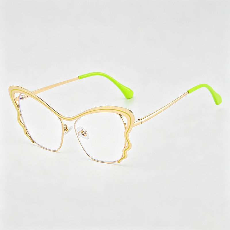 Elegant Hollow Butterfly Metal Glasses