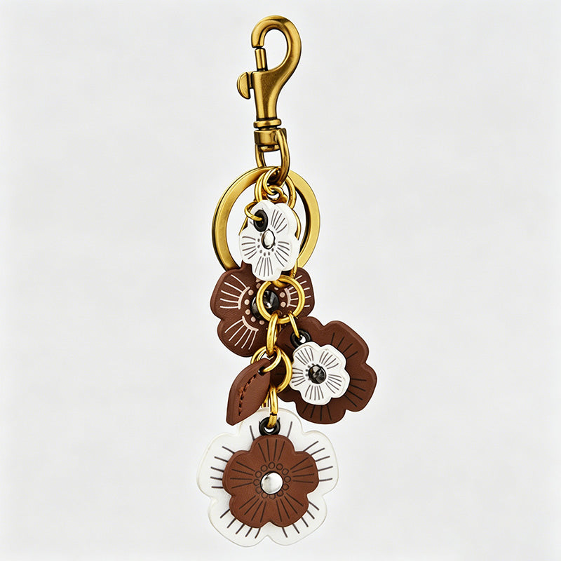 Premium Vintage Camellia Flower Keychain