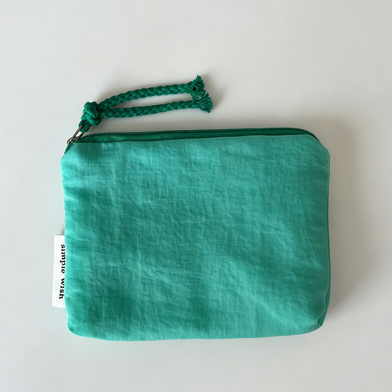 Minimalist Solid Color Nylon Coin Purse