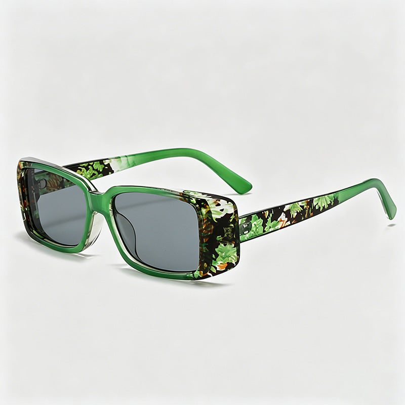 Chunky Thick Rim Narrow Rectangle Sunglasses