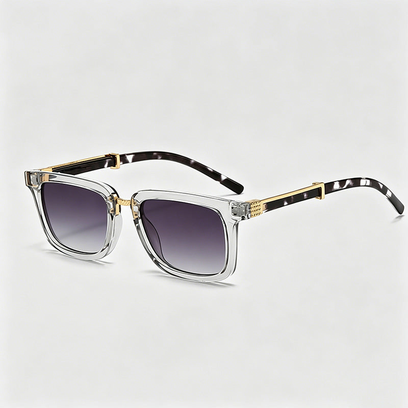 Retro Metal-Accent Square PC Fashion Sunglasses