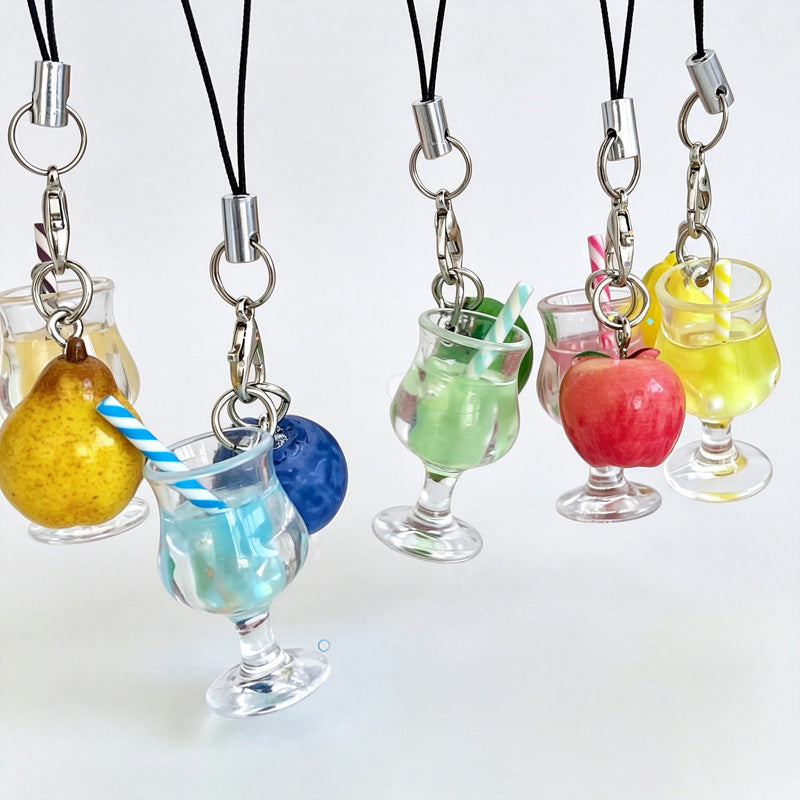 Fruit Juice Lanyard Keychain Bag Charm