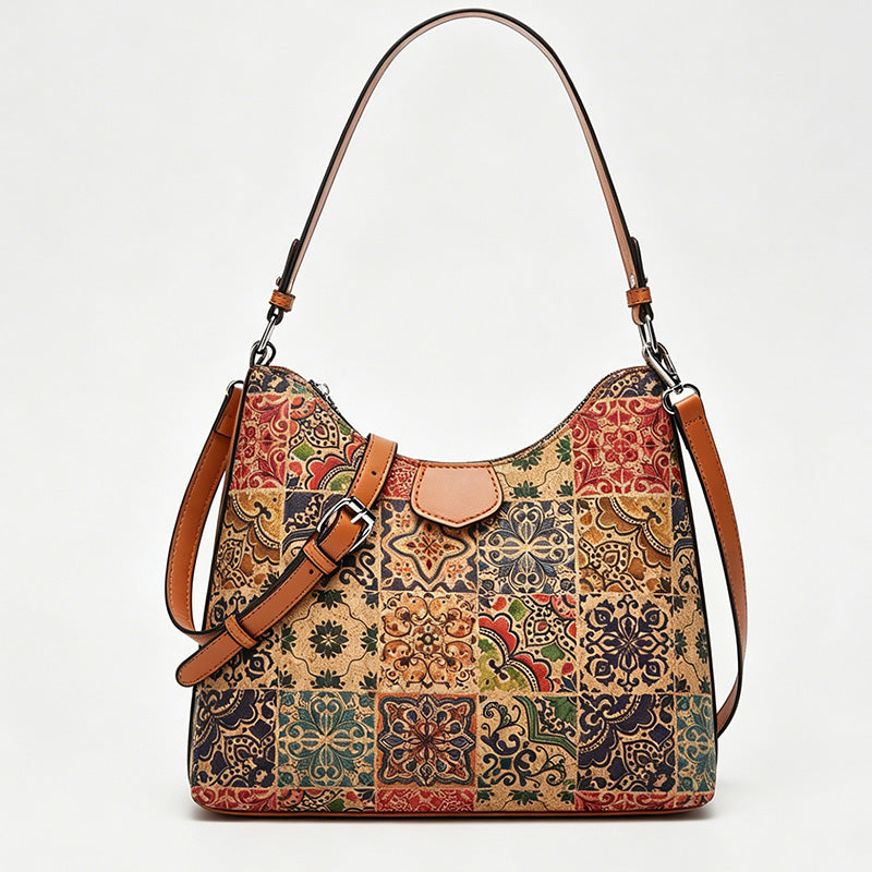Vintage Ethnic Printed Soft Hobo Shoulder Crossbody Bag