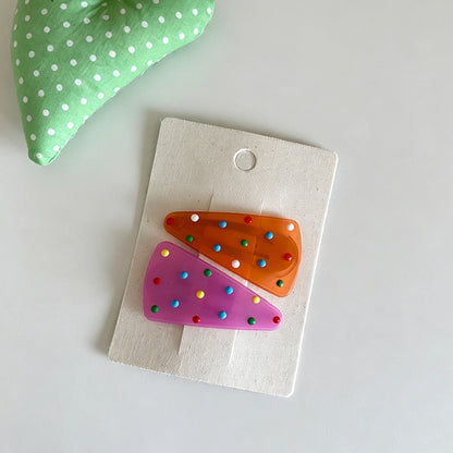 Colorful Jelly Polka Dot Triangle BB Clips 2PCS Set