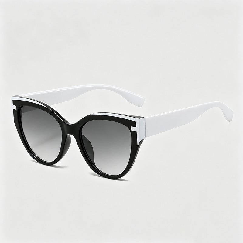 Stylish Two-Tone Cat-Eye PC Frame Fashion Sunglasses