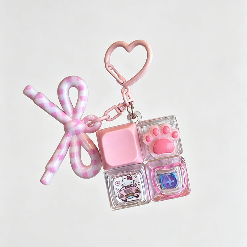 Bow Fidget Bag Charm Keychain