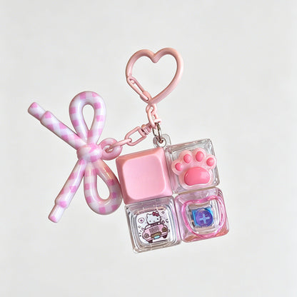 Bow Fidget Bag Charm Keychain