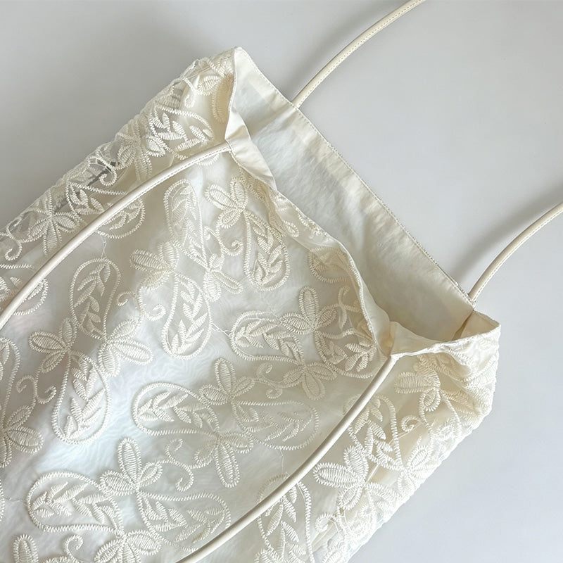 Boho Polyester Cotton Hollow Embroidery Shoulder Bag