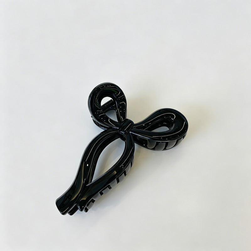 Jelly Solid Color Ribbon Bow Hair Clip