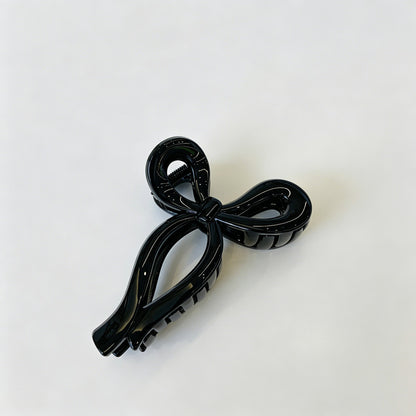 Jelly Solid Color Ribbon Bow Hair Clip
